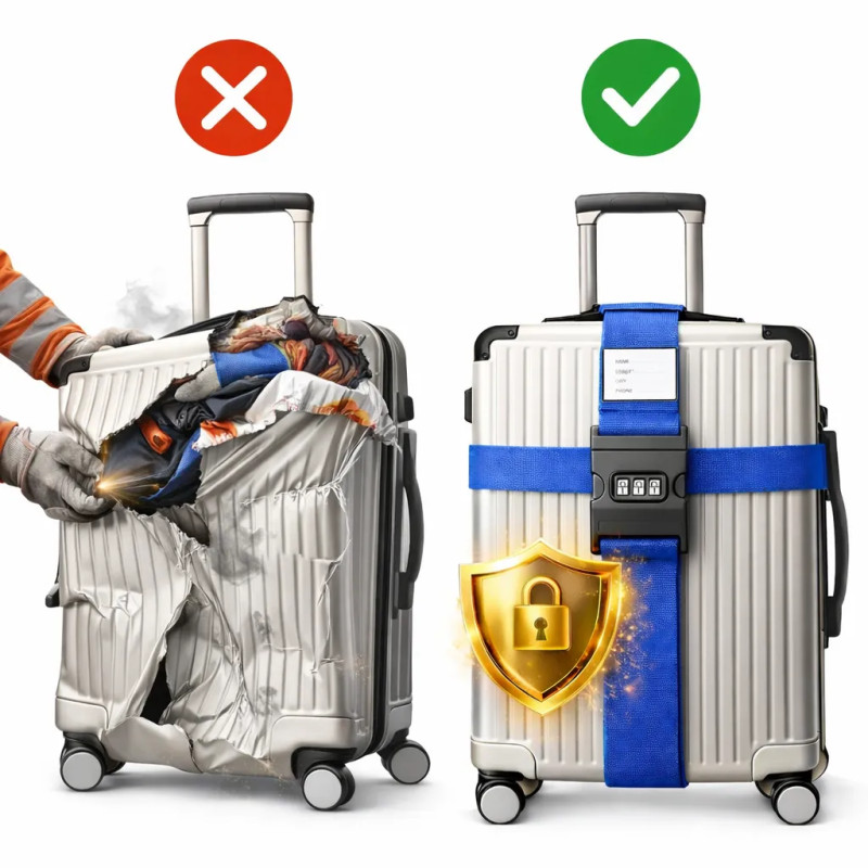 Security suitcase belt with encryption + ID ⭐ Laroxy