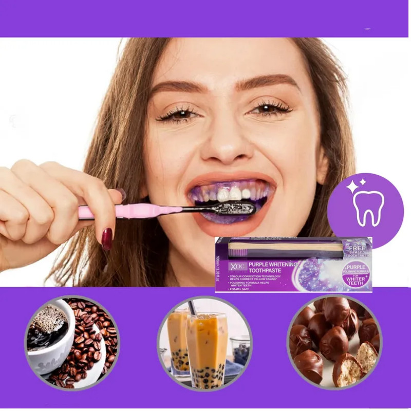 Teeth whitening toothpaste for coffee stains wine smokers ❤️ Laroxy