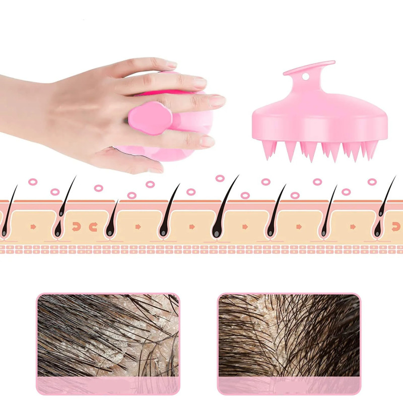 Silicone brush for hair washing and head massage massager ❤️ Laroxy
