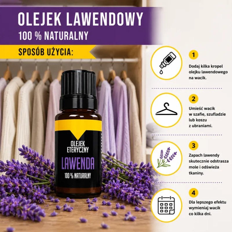Olejek lawendowy na mole - lawenda na mole❤️ sklep Laroxy.pl