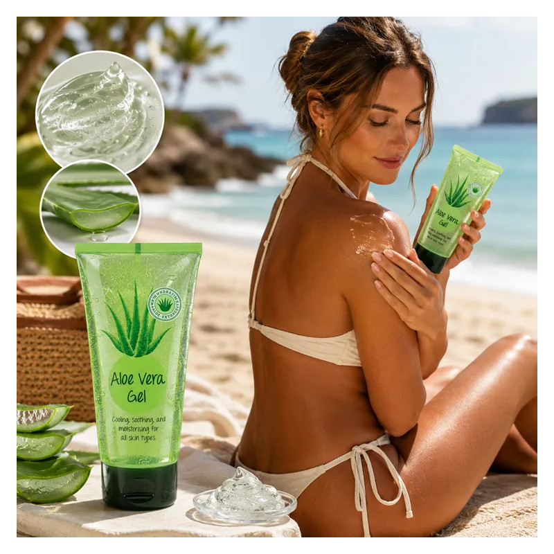 Pure Aloe Vera Gel for Face and Body After Sun Exposure ALOES   ❤️ Laroxy.pl