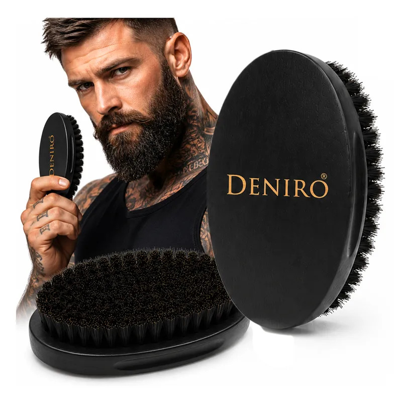 KARTACZ Wild Boar Beard Brush for Beard Growth 🖤 Deniro