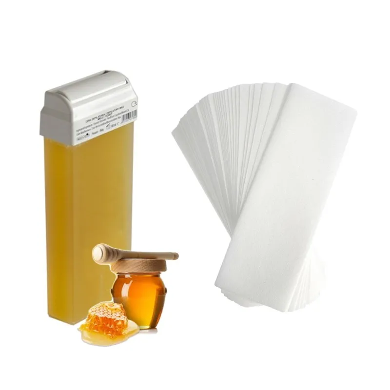 Wosk do depilacji w rolce z paskami - zestaw miodowy SkinSystem