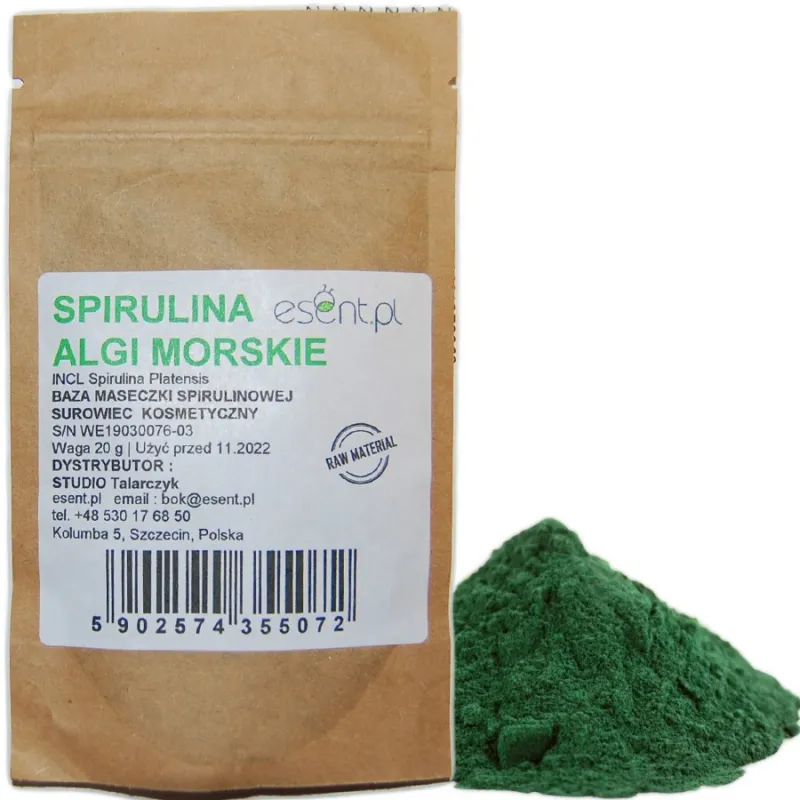 Spirulina w proszku Naturalne Algi Morskie Esent 20g